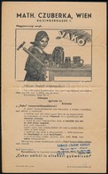 Cca 1915 'VAKO' Konzerváló Készülék Reklámkiadvány, Hajtott, Egyébként Jó állapotban - Werbung