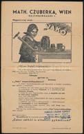 Cca 1915 'VAKO' Konzerváló Készülék Reklámkiadvány, Hajtott, Egyébként Jó állapotban - Advertising