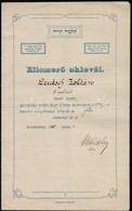 1914 Szombathely, Elismerő Oklevél II. Reál Osztályos Tanuló Részére, Hogy A Héber Tanfolyamot Szorgalmasan Látogatta és - Sonstige & Ohne Zuordnung