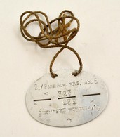 Cca 1940 Német Katona Alumínium Dögcédulája / Dog Tag - Other & Unclassified