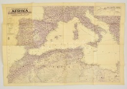 1942 Északnyugat Afrika és A Földközi Tenger Nyugati Része, 1:3,400.000, M. Kir. Honvéd Térképészeti Intézet, 92x62cm - Other & Unclassified