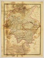 1827 Karte Des Deutsches Bundesstaaten. A Német állampk Térképe. Artaria, Wien. Színezett Rézmetszet. Foltos. / Colored  - Otros & Sin Clasificación