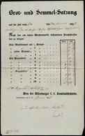 Cca 1850 Vas Megye Zsemle és Kenyér árszabály Hirdetmény, Német Nyelven, 33,5x21 Cm - Non Classificati