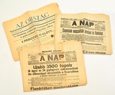 1915--1944 A Nap újság Két Száma (1915. Május 16., 1917. Aug. 17.), Valamint: Az Ország 1944. Szept. 2., Szakadozott áll - Zonder Classificatie