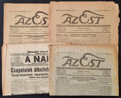 1916-1917 Vegyes újság Tétel, 4 Db: 
A Nap 1 Db, és Az Est 3 Db Száma. Benne I. Világháborús írásokkal, Szakadásokkal. - Zonder Classificatie