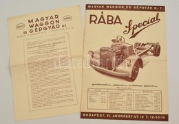 Cca 1930 Rába Magyar Waggon és Gépgyár Rt. Két Reklámnyomtatványa - Zonder Classificatie