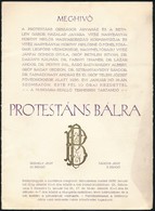 1936 Protestáns Bál Meghívója. Bp., Fráter és Társa-ny. Benne Számos Magas Rangú Személlyel, Közte: Horthy Miklós,Horthy - Zonder Classificatie