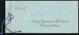 1940 Öreg Bencés Diákok Teaestéjének Meghívója és Borítékja, Valamint A Meghívókat Megrendelő Lapja, összesen 3 Db. - Unclassified