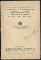 1943-1944 A M. Kir. József Nádor Műszaki és Gazdaságtudományi Egyetem Osztályainak órarendjei Az 1943/1944. Tanév I-II.  - Unclassified