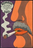 Cca 1975 Kemény György (1936-): Románc Cigaretta, Kisplakát, 25×17,5 Cm - Andere & Zonder Classificatie