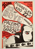 1989 Független Adó, Palermó, Boye Koncertek - Fekete Lyuk Alternatív Zenei Klub, Plakát, Szép állapotban, 41×29,5 Cm - Other & Unclassified