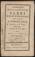 Calendarium Dioecesanum Cleri Weszprimiensis Pro Anno A Christo Nato M.D.C.C.C.XVII. Communi Dierum CCCLXV. Cum Duplici  - Ohne Zuordnung