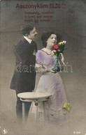 * 15 Db RÉGI Romantikus Pár Motívumlap, Kézzel Festett / 15 Pre-1945 Romantic Couple Motive Postcards, Hand-coloured - Unclassified