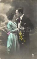 * 13 Db RÉGI Romantikus Pár Motívumlap, Kézzel Festett / 13 Pre-1945 Romantic Couple Motive Postcards, Hand-coloured - Non Classificati