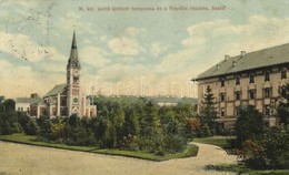 T4 1912 Aszód, M. Kir. Javító Intézeti Temploma és A Főépület. Kiadja Huszerl Sándor és Fia (EM) - Zonder Classificatie