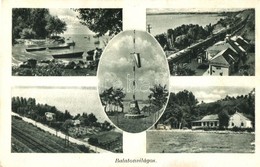 T3 Balatonvilágos, Vasútállomás, Vonat, Országzászló, Nyaraló, Villa, Csónakok A Balatonon (EB) - Unclassified