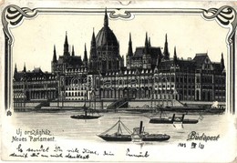 T2/T3 1903 Budapest V. Új Országház, Art Nouveau Litho  (EK) - Zonder Classificatie