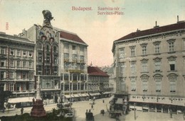 T2 1911 Budapest V. Szervita Tér, Kertész Tódor, Goldmark üzlete, Amerikan-House Amerikai áruház, Gartner, Rolyal és Tár - Unclassified