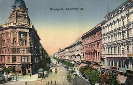 * T2/T3 Budapest VI. Andrássy út, üzletek, Villamos. Erdélyi Udv. Fényképész Felvétele (Rb) - Unclassified