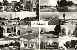 Siófok - 7 Db Modern Városképes Lap / 7 Modern Town-view Postcards - Zonder Classificatie