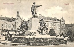 * T2/T3 1906 Szeged, Vásárhelyi Pál Szobor, üzlet. Kiadja Grünwald Hermann (EK) - Zonder Classificatie