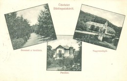 T2 1907 Büdöspataka, Bizusa-Bai; Bemenet A Fürdőhöz, Pavilon, Nagyvendéglő. Dr. Móricz Aladár Amatőr Felvétele / Road To - Unclassified