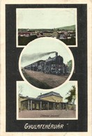 T2 Gyulafehérvár, Karlsburg, Alba Iulia; Városi Vigadó, Gőzmozdony / Redoute, Locomotive, Train - Unclassified
