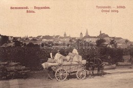 T4 1910 Nagyszeben, Hermannstadt, Sibiu; Szőlészet Megpakolt Lovaskocsival / Vineyard With Packed Horse Cart (vágott / C - Zonder Classificatie