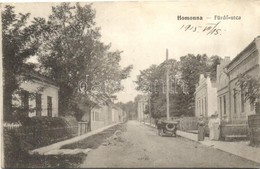 T2 1915 Homonna, Homenau, Humenné; Fürdő Utca / Street, Automobile + K.u.K. Militärzensur  (9.) Sátoraljaújhely - Ohne Zuordnung