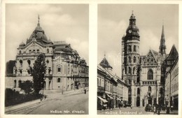 ** T1/T2 Kassa, Kosice; Színház, Dóm, Utcarészlet / Theatre, Church, Street - Non Classés