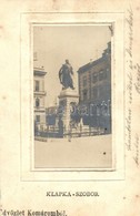 T3/T4 1905 Komárom, Komárno; Klapka Szobor, Kiadja Czike Dénes / Statue, Glued Photo (vágott / Cut) - Non Classificati