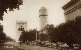 ** T1/T2 Poprád, Templom, Piac / Market, Church. Lichtig Photo - Zonder Classificatie