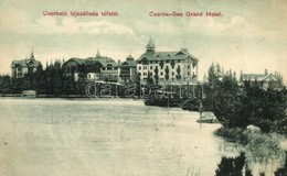 T2 1908 Tátra, Tatry; Csorbató Újszálloda Felől. Quirsfeld János Bazár Kiadása / Strbské Pleso / Lake With Hotels - Unclassified