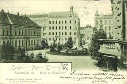 T2/T3 Zagreb, Akademicki Trg. Naklada Jul. Hühna / Place De L'Academie / Academy Square, Monument (EK) - Unclassified