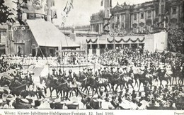 T2/T3 1908 Vienna, Wien; Kaiser-Huldigungs-Festzug / Franz Josef's Anniversary Festival (kopott Sarkak / Worn Corners) - Ohne Zuordnung