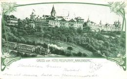 T2 1904 Vienna, Wien XIX. Kahlenberg, Gruss Vom Hotel-Restaurant Kahlenberg / Cogwheel Railway With Locomotive, Restaura - Unclassified