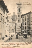 T2/T3 Firenze, Florence; Via Dei Pecori, Duomo / Street View, Cathedral, Bell Tower, Horse-drawn Tram - Ohne Zuordnung