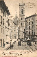 T2/T3 Firenze, Florence; Via Dei Pecori, Duomo / Street View, Cathedral, Bell Tower, Horse-drawn Tram - Unclassified