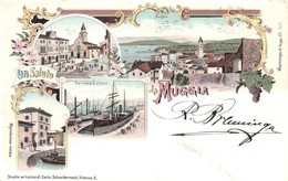 T2 1898 (Vorläufer!) Muggia, Cantiere S. Rocco. Carlo Schwidernoch No. 2637. Art Nouveau, Floral, Litho - Unclassified