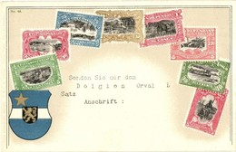* T1/T2 Congo Free State - Set Of Stamps And Coat Of Arms. Carte Philatelique Ottmar Zieher No. 63. Litho - Sin Clasificación