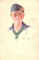 T2/T3 Svéd Cserkész. A Magyar Cserkészszövetség Kiadása / Swedish Boy Scout; Hungarian Scout Art Postcard With S: Márton - Ohne Zuordnung