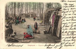 T2/T3 1902 Cigányok. Kézzel Festve / Zigeuner. Handcolorit / Gypsy Camp. Hand-coloured (EK) - Ohne Zuordnung