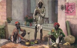 T3 Kolkata, Calcutta; Snake Charmers. Raphael Tuck & Sons Oilette Native-Life-India Series I. Postcard 7408. TCV Card  ( - Sin Clasificación