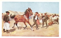 ** T1 Lóvásár; Hortobágyi Folklór Művészlap / Hungarian Folklore Art Postcard S: Benyovszky - Non Classificati