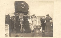 * T1/T2 1917 Az SMS 'Temes' Monitor Tisztikara A Fedélzeten Messzelátókkal. Dunaflottilla / K.u.K. Kriegsmarine Donauflo - Ohne Zuordnung