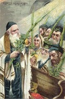 ** T3 Jewish Greeting Art Postcard With Rabbi. Hebrew Text Litho (EB) - Sin Clasificación