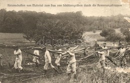 T3 1915 Heranschaffen Von Material Zum Bau Von Schützengräben Durch Die Armierungstruppen / WWI German Military, Collect - Zonder Classificatie