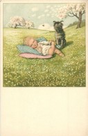 ** T2 Child With Dog In The Garden; A. R. Nr. 1356. S: Pauli Ebner - Sin Clasificación