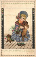 T3 Child With Dogs. B.K.W.I. 633-1. S: August Patek (EK) - Ohne Zuordnung