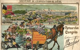 T2/T3 1905 Souvenir De L'Exposition De Liege. Ligue Féminine Antialcoolique. Retour D'un Congres / Liege International W - Ohne Zuordnung